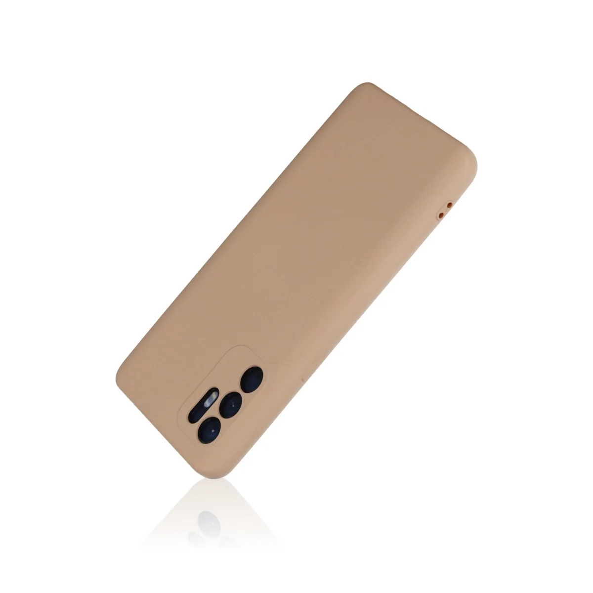 Oppo Reno 6 Kılıf Nano İçi Kadife Silikon - Pudra görsel 3