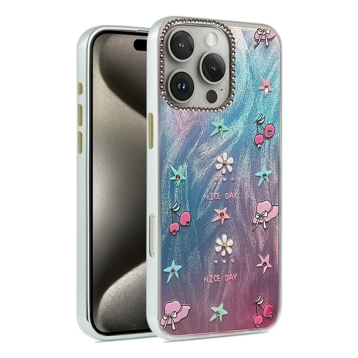 Apple İphone 16 Pro Max Kılıf Blade Aynalı Desenli Kapak - Desen 4