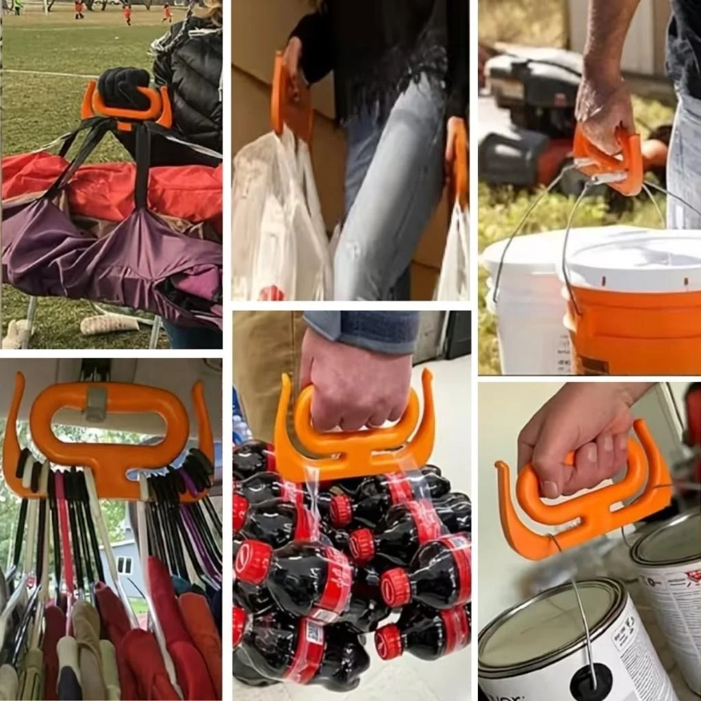'' Ergonomik Poşet Taşıma Aparatı – Ağır Yük Taşıyıcı Tutacak, Elden Kesme Yapmayan Kolay Taşıma Kancası, Market ve Alışveriş Çantası Taşıyıcısı görsel 4