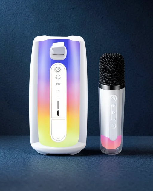 Pluse 7 Mikrofonlu Rgb Kablosuz Hoparlör - Beyaz