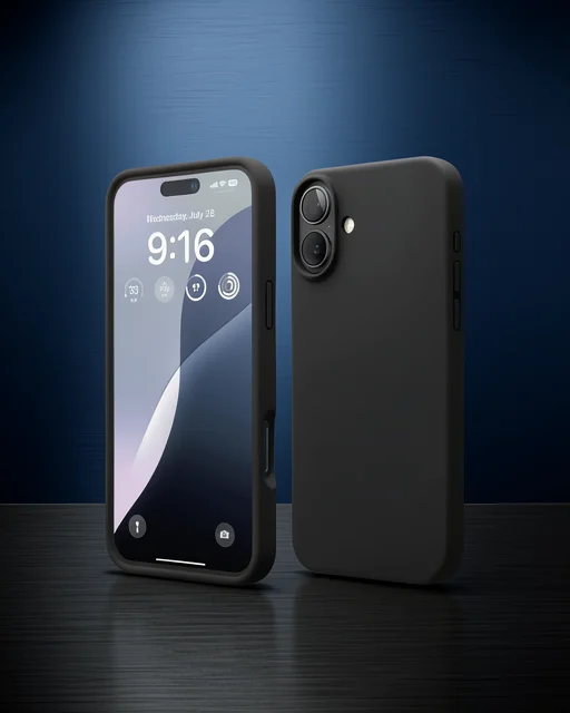 Apple İphone 16 Plus Kılıf Nano İçi Kadife Silikon - Siyah
