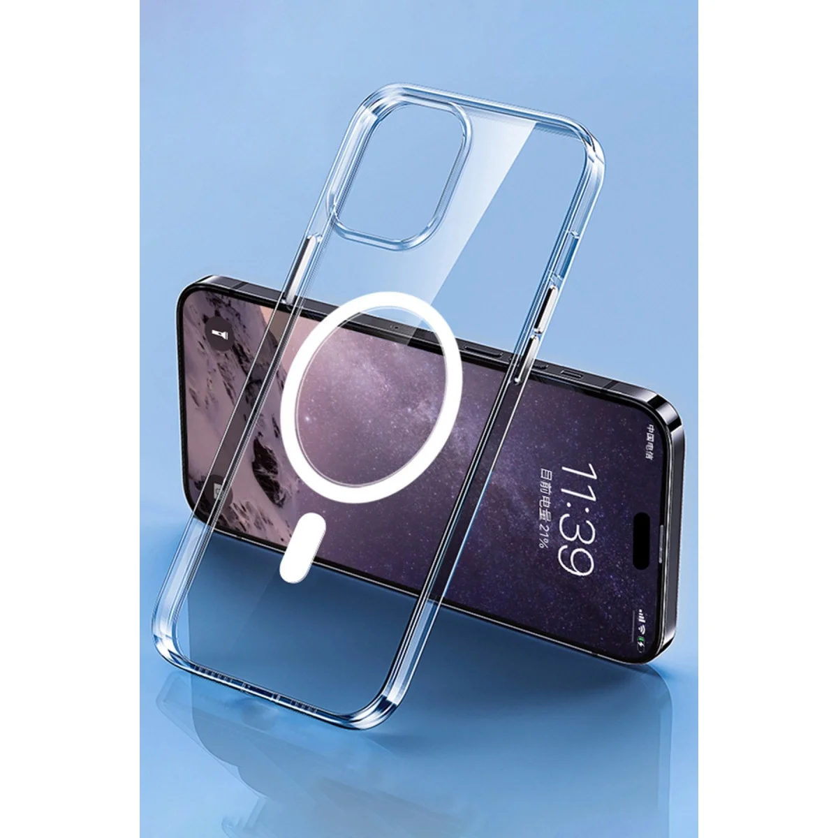 Apple İphone 14 Pro Max Kılıf Tron Şeffaf Magsafe Kapak - Şeffaf görsel 3