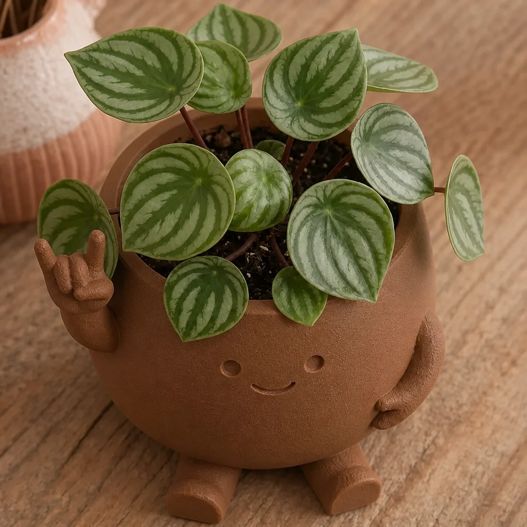 3D Baskı Smiley Face Planter - Gülümseyen Karakterli Saksı-Kahverengi görsel 3