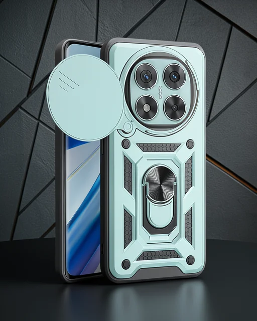 Xiaomi Redmi Note 14 Pro 4g Kılıf Pars Lens Yüzüklü Silikon - Yeşil