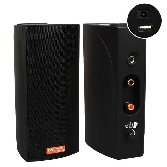 MagicVoice MV-19 2x7.5 CM 40 Watt Komütatörlü Hat Trafolu Siyah Sütun Hoparlör (2’li Takım) görsel 5