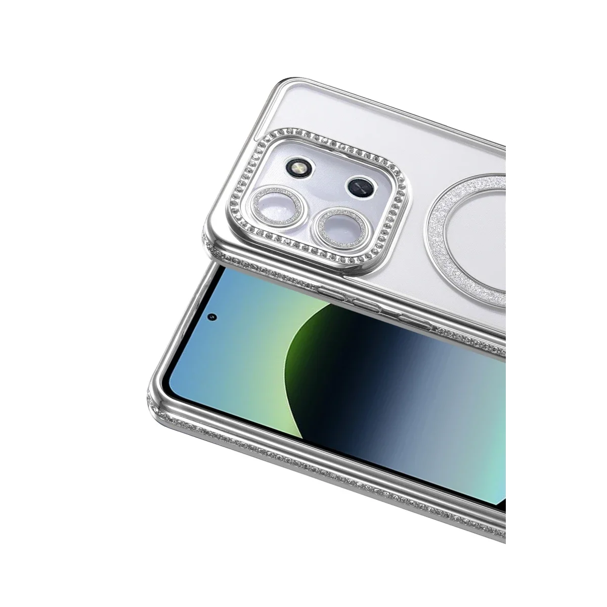 Xiaomi Redmi 15C 4G Joke Simli Magneticsafe Kılıf - Gümüş görsel 2