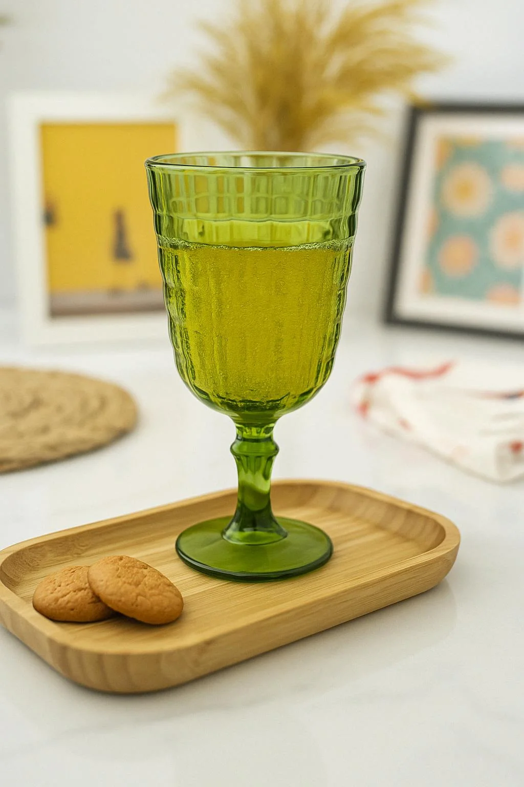 Allegra Koyu Yeşil Kadeh Bardak - 450 ml Tekli Akrilik Malzeme - Cam Değildir Kırılmaya Dayanıklı görsel 2