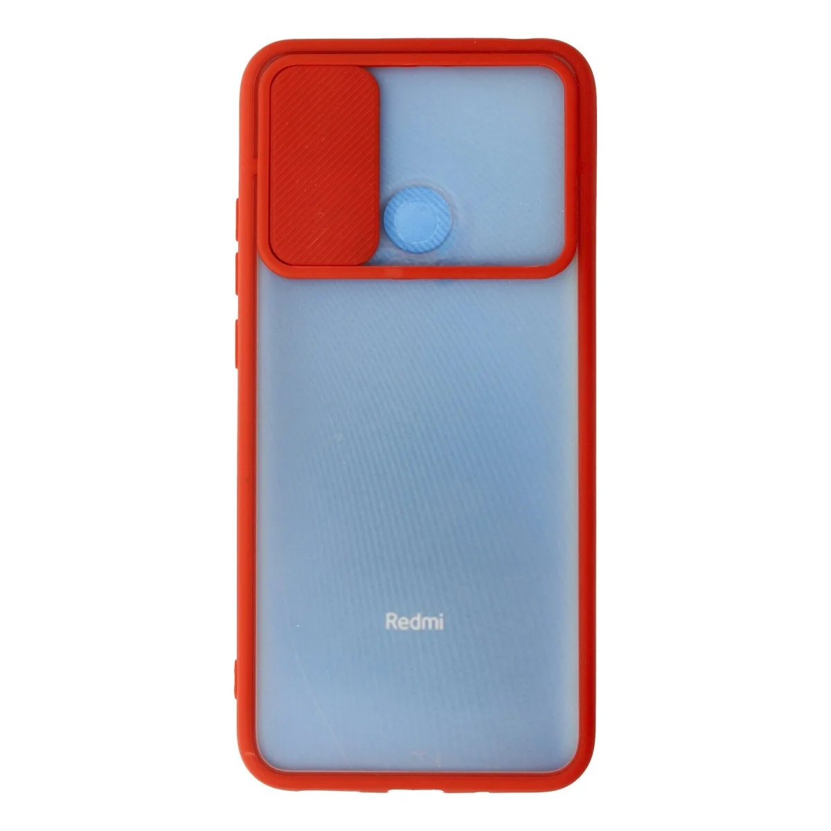 Xiaomi Redmi 9c Kılıf Palm Buzlu Kamera Sürgülü Silikon - Kırmızı görsel 3