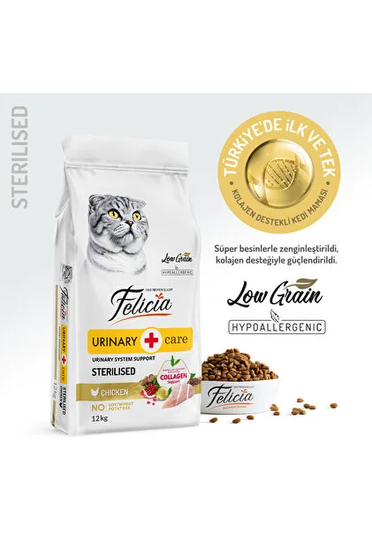 Tavuklu az tahıllı kısır kedi maması 12 kg felicia