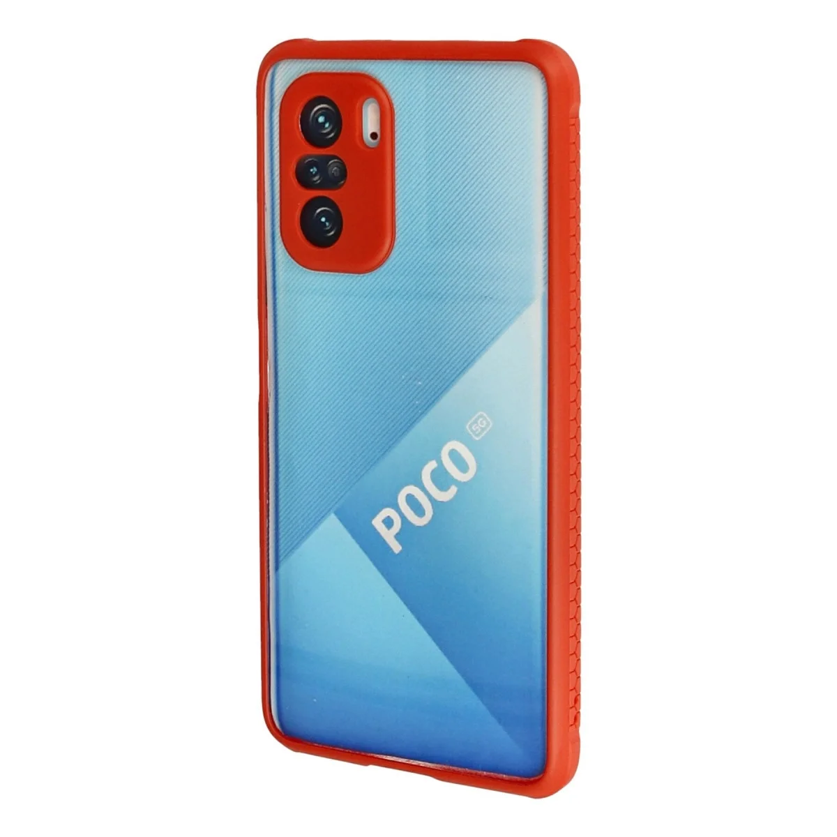 Xiaomi Poco F3 Kılıf Miami Şeffaf Silikon - Kırmızı görsel 3