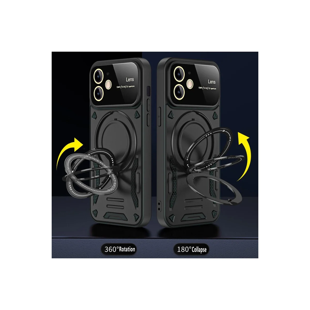 Apple İphone 11 Kılıf Joy Lens Standlı Kapak - Mor görsel 2