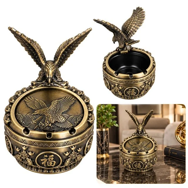 SN-38895 Antik Bronz Kartal Figürlü Dekoratif Küllük görsel 5