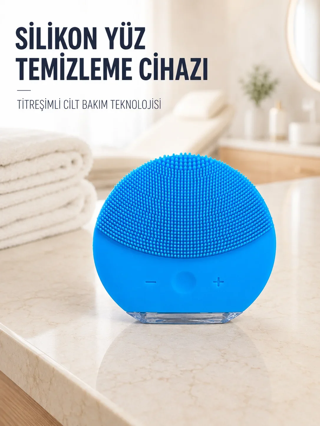 Elektrikli Silikon Yüz Tezleme Fırçası Şarjlı Ayarlanabilir Titreşimli