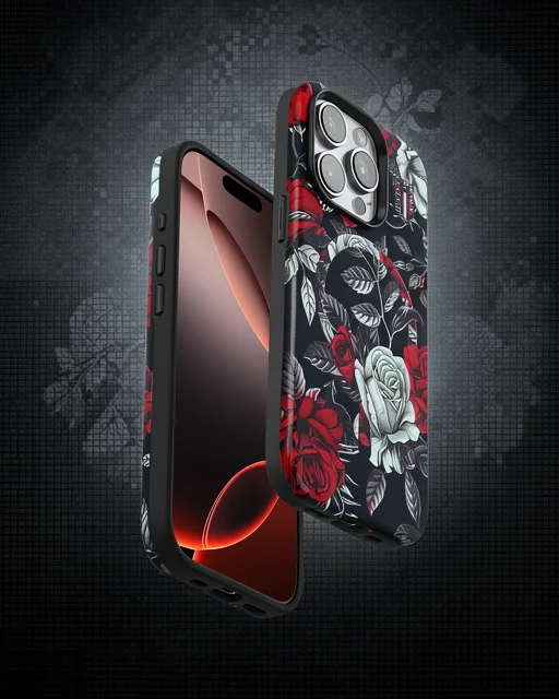 Onegif Apple İphone 14 Pro Max Flower Series Magsafe Kapak - Siyah