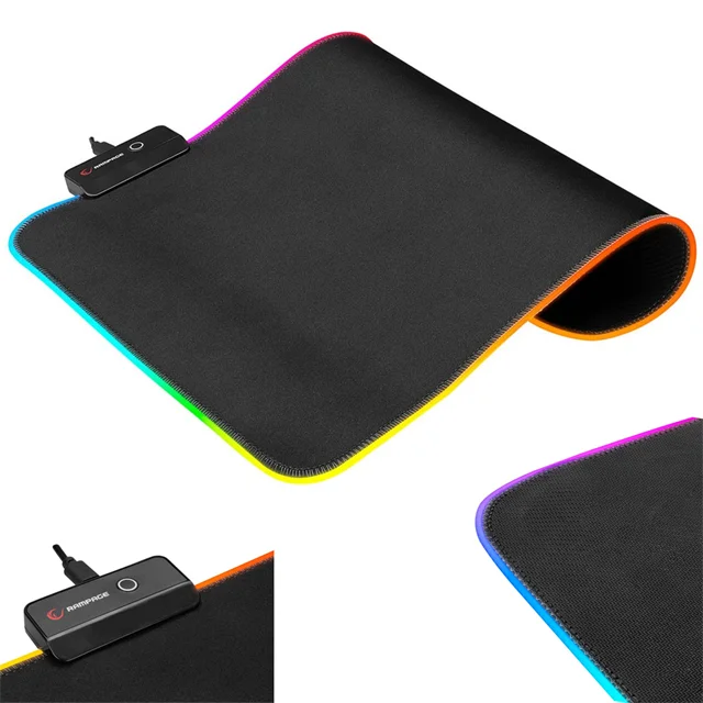 Rampage MP-21 Pulsar M Rgb Ledli 252X328X3 Mm Siyah Oyuncu Mouse Pad görsel 4