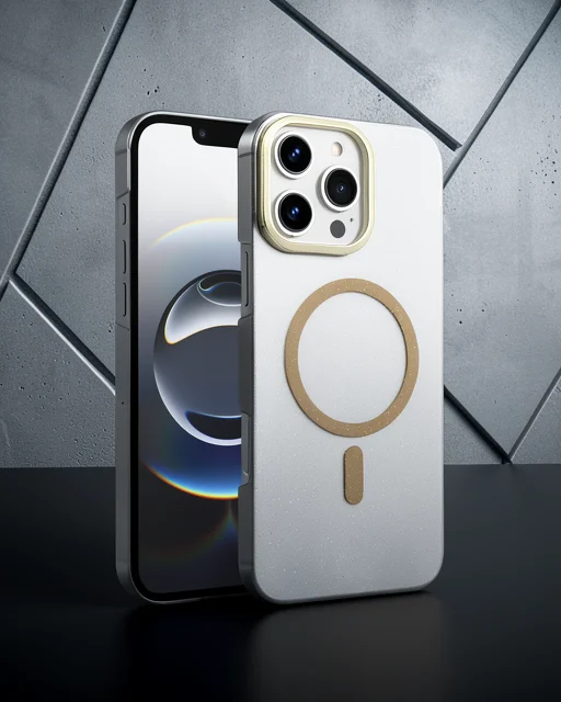 Apple İphone 16 Pro Glossy Magsafe Kapak - Çöl Titanyum
