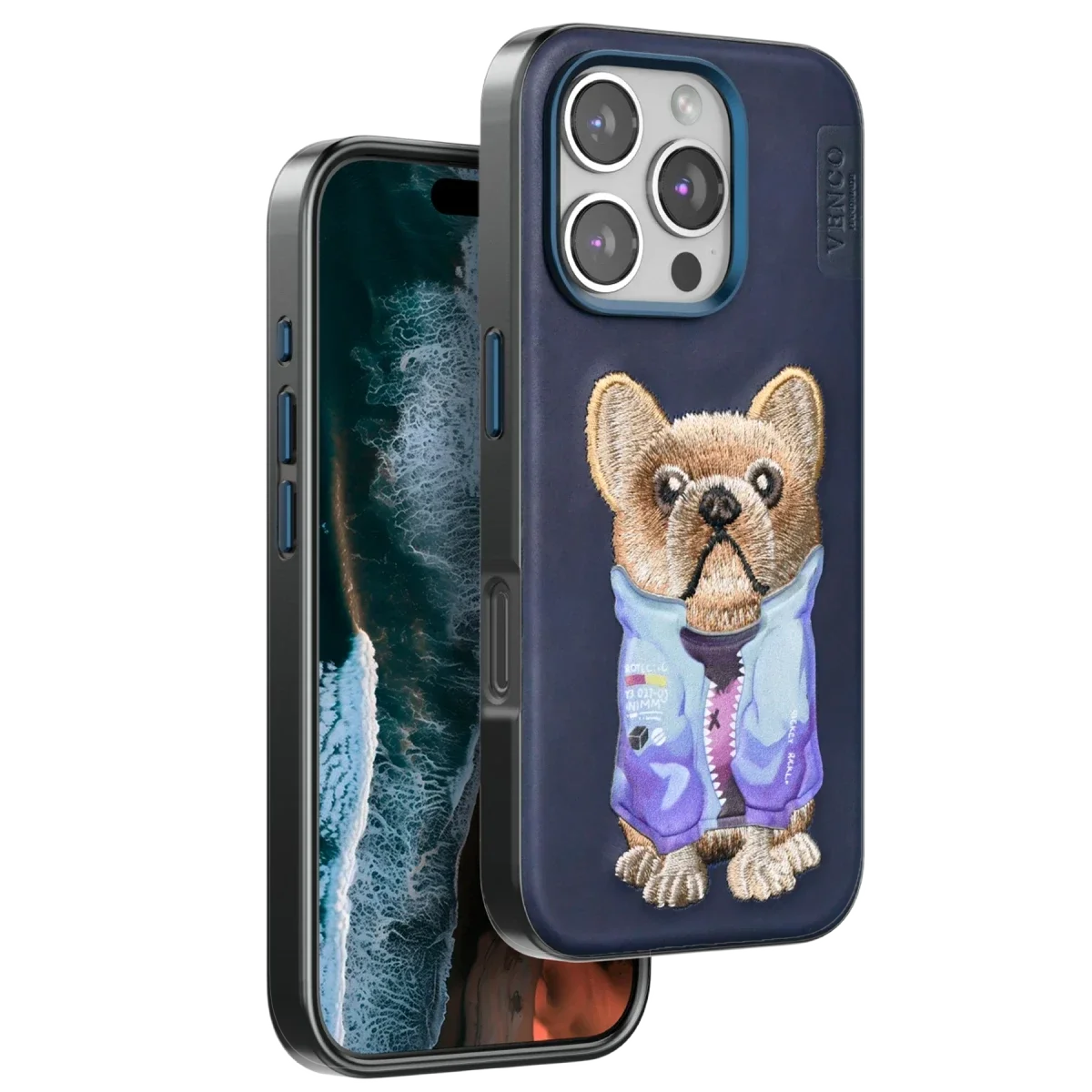 Venco Apple iPhone 16 Pro Cute Desenli Kapak - Lacivert
