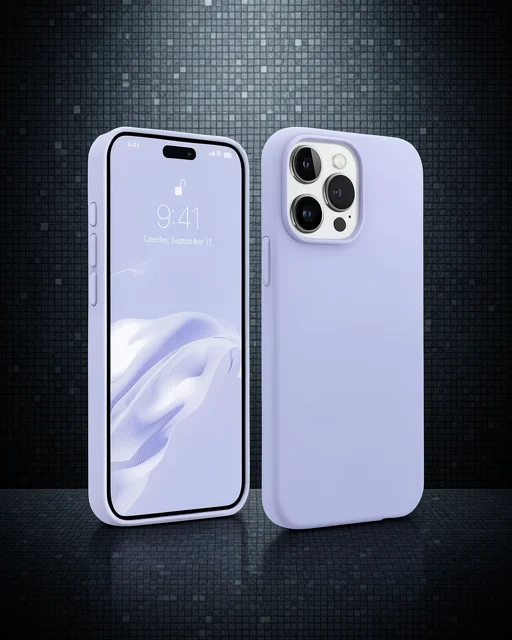 Apple İphone 15 Pro Max Kılıf First Silikon - Lila