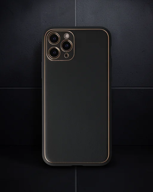 Apple İphone 11 Pro Max Kılıf Coco Deri Silikon Kapak - Siyah