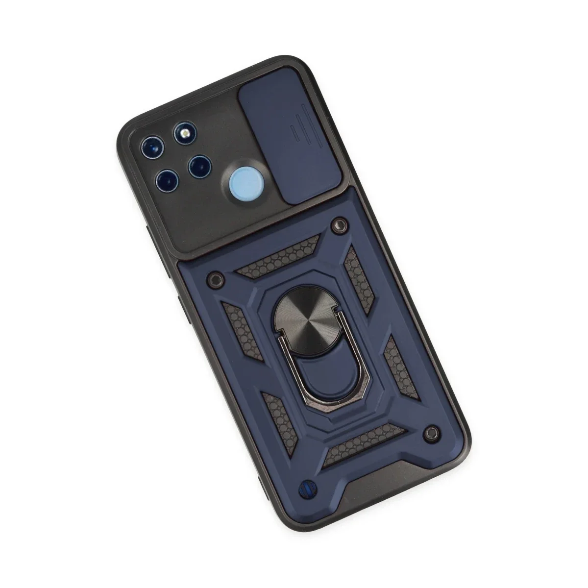 Realme C25Y Kılıf Pars Lens Yüzüklü Silikon - Lacivert görsel 3