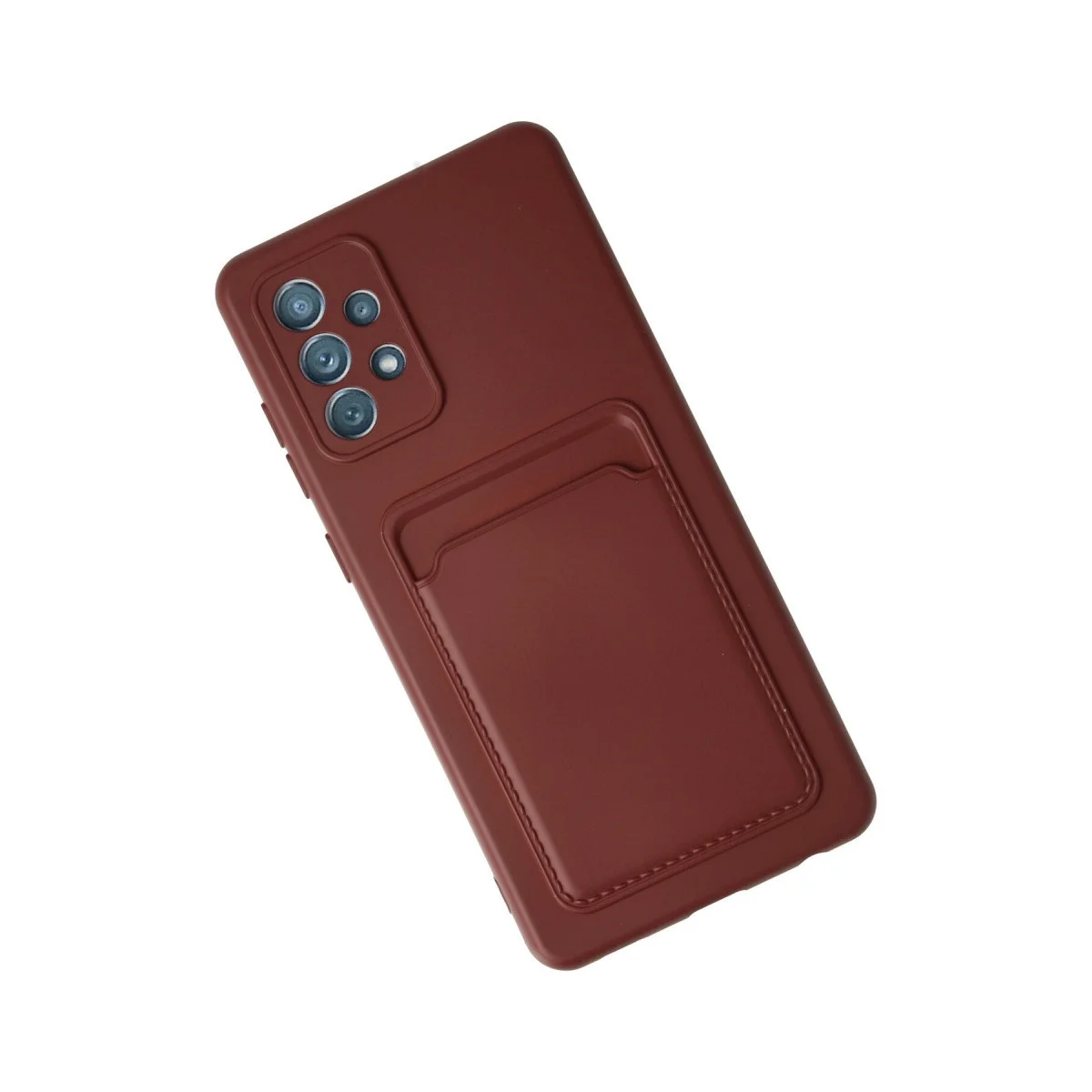 Samsung Galaxy A72 Kılıf Kelvin Kartvizitli Silikon - Bordo görsel 3