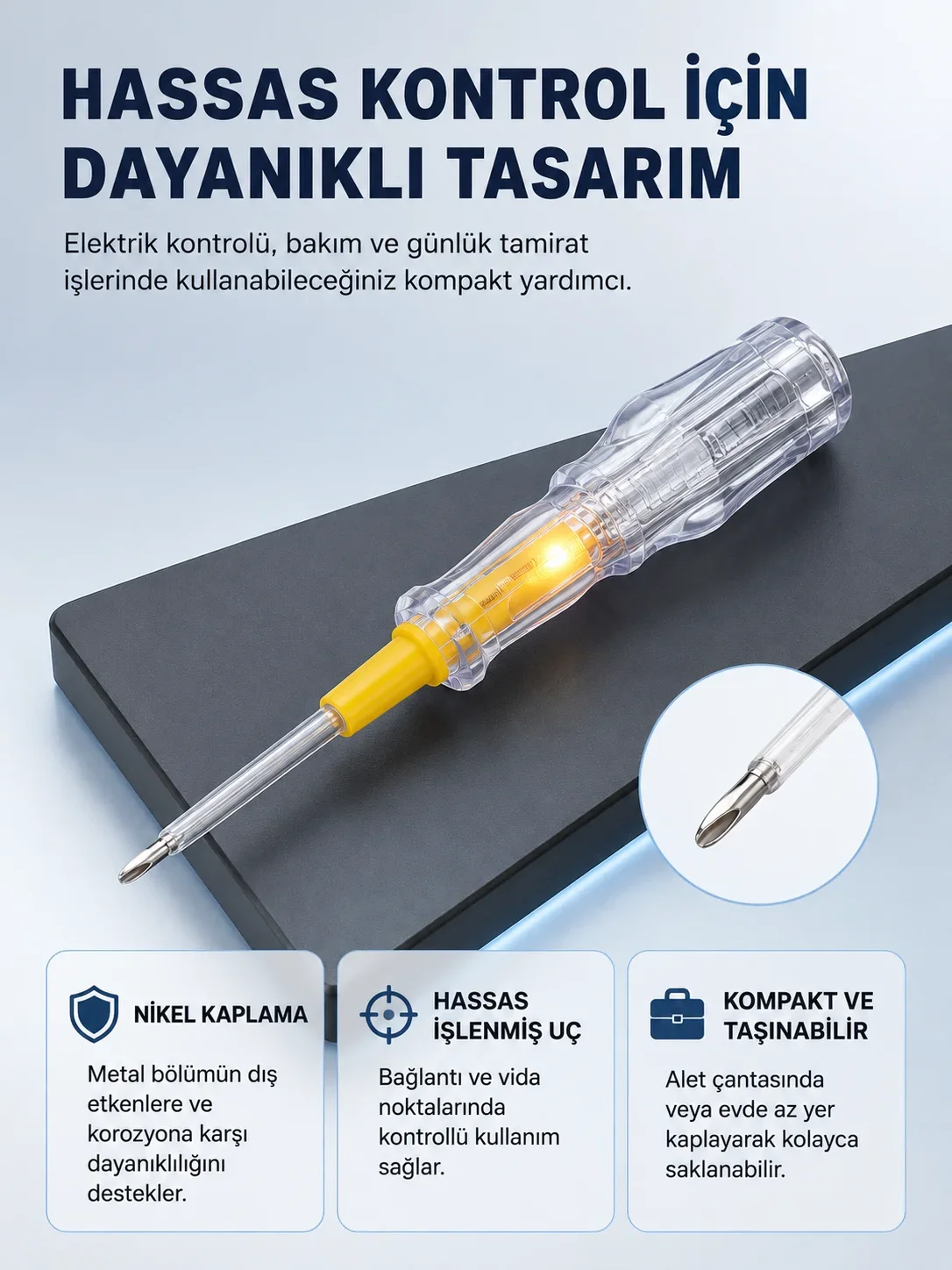 Elektrik Test Kale Neon Işıklı Nikel Kaplama 110-220V Dirençli
