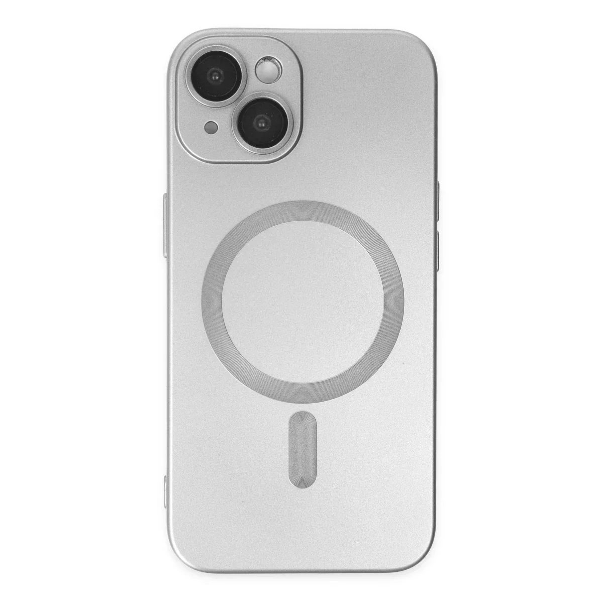 Apple iPhone 14 Plus Kılıf Moshi Lens Magneticsafe Silikon - Gümüş