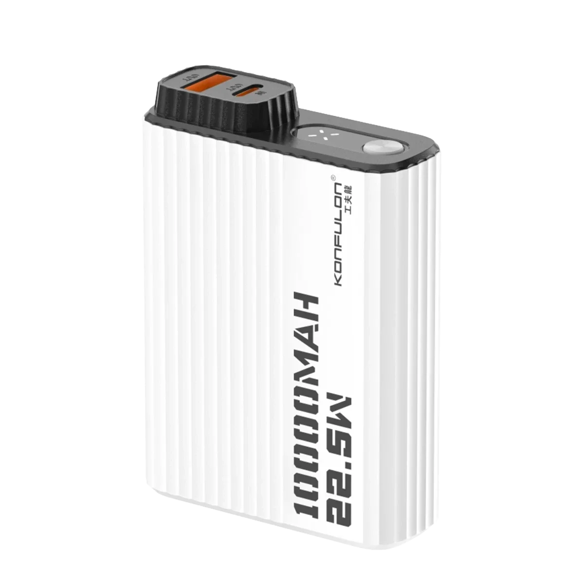 Konfulon A40Q 10.000 mAh PD 20W Mini Powerbank - Siyah-Beyaz