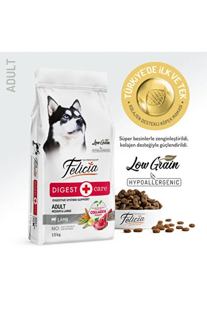 Kuzulu Az Tahıllı Yetişkin Köpek Mamasi 15kg Felicia