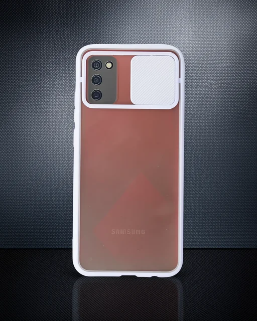 Samsung Galaxy A02s Kılıf Palm Buzlu Kamera Sürgülü Silikon - Lila