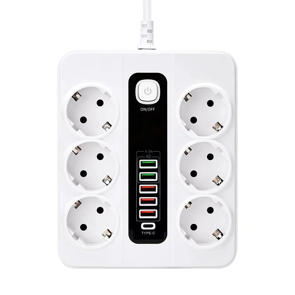 Vothoon HP-H04 3000W 10Amper 6’lı 2metre Uzatma Kablolu Çoklu Termal Akım Priz görsel 3
