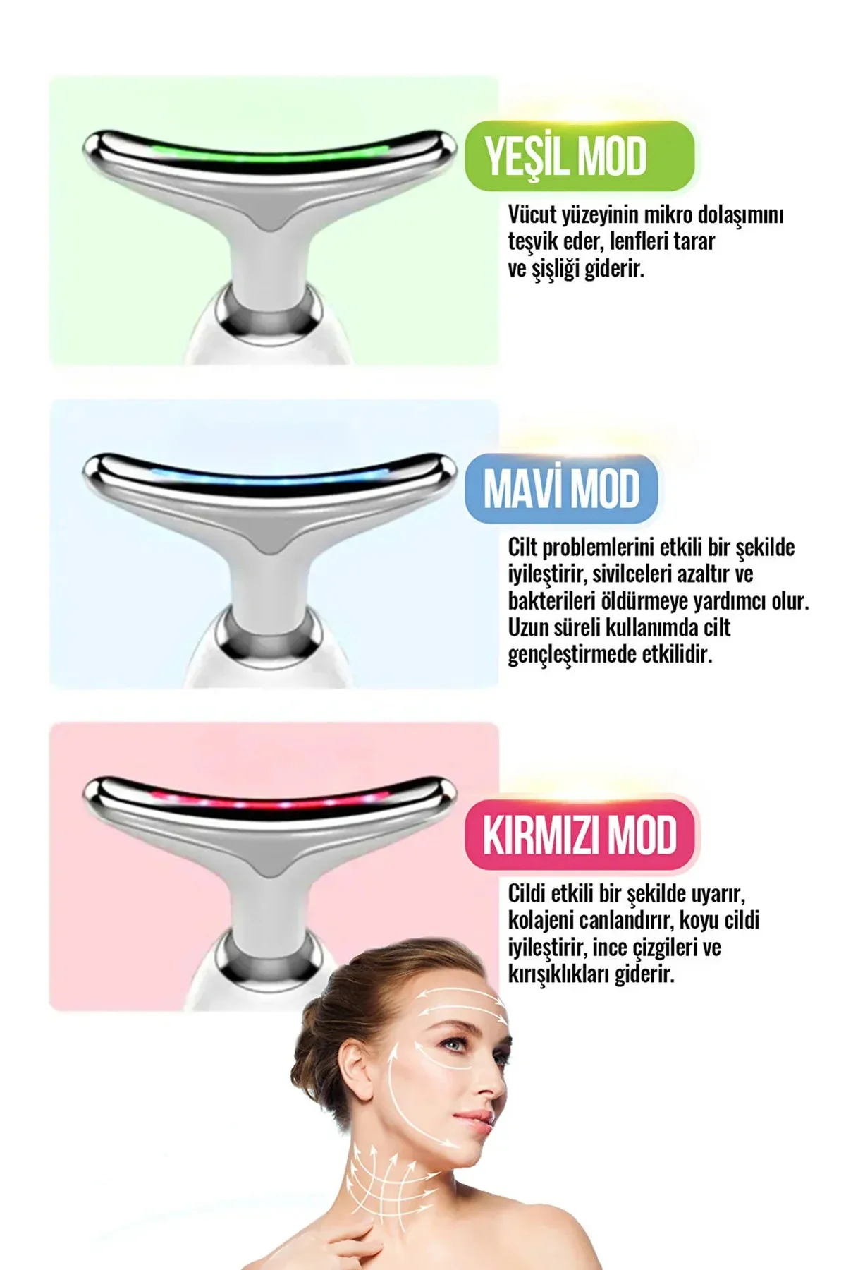 Yüz Ve Boyun Kırşıklık Giderici Ems Güzellik Cihazı ( Gıdık,Sarkma,Kırışıklık) görsel 5