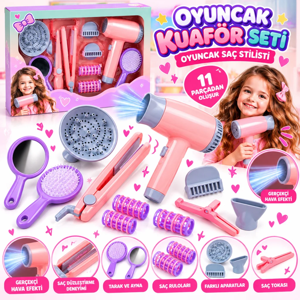 F2361 Oyuncak Kuaför Set Oyuncak Saç Stilisti