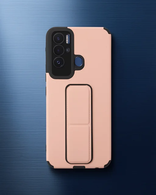 Tecno Pova Neo Kılıf Mega Standlı Silikon - Pudra