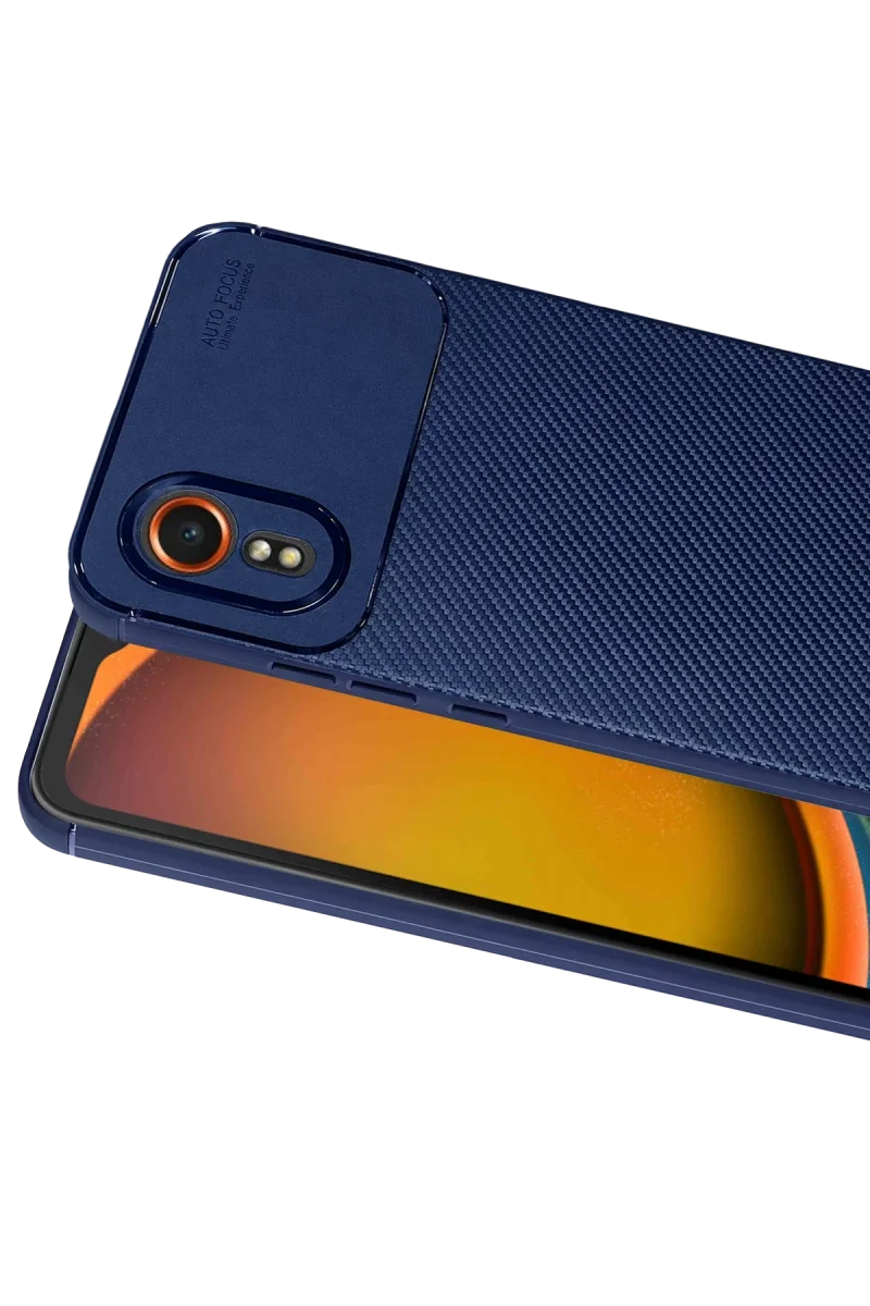 Samsung Galaxy XCover 7 Kılıf Auto Focus Karbon Kapak - Lacivert görsel 2