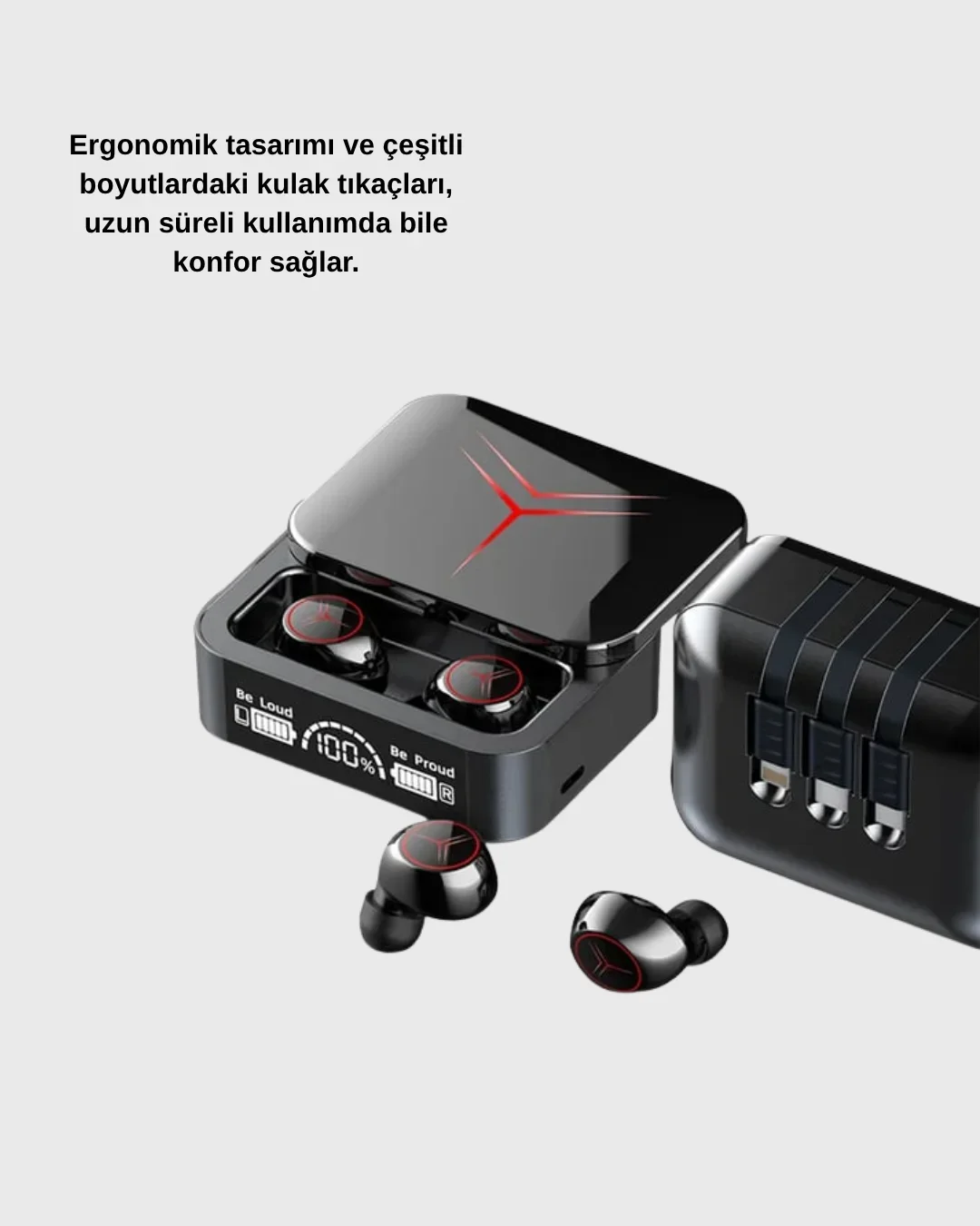 Bluetooth Powerbank Kulaklık – Kablosuz, Uzun Pil Ömrü, Dokunmatik ve Yüksek Ses Kalitesi görsel 4