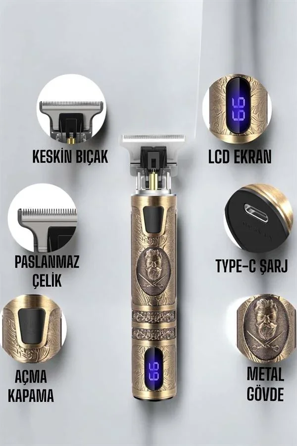 Çizik Tıraş Makinesi Şarjlı Paslanmaz Çelik Bıçaklı Uzun Ömürlü görsel 3