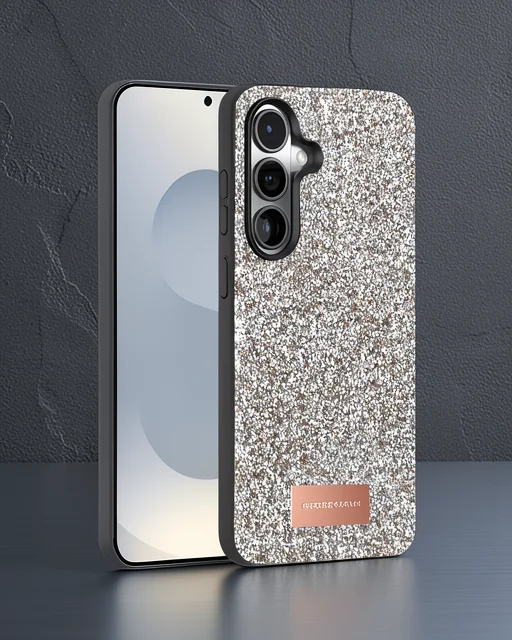 Onegif Samsung Galaxy S25 Bright Simli Kapak - Gümüş