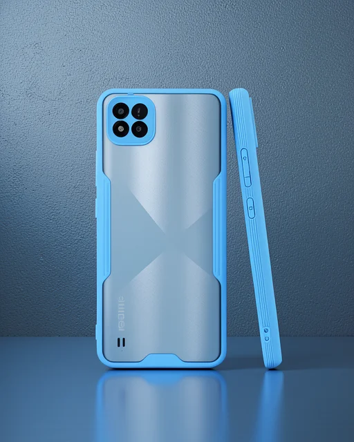 Realme C11 2021 Kılıf Platin Silikon - Mavi