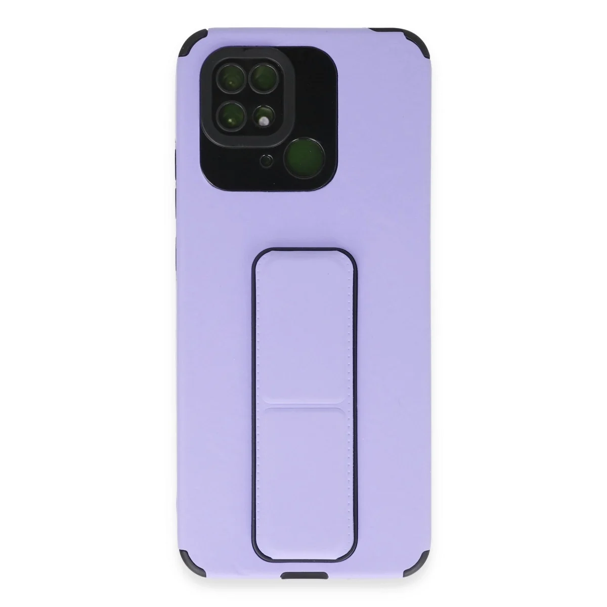 Xiaomi Redmi 10c Kılıf Mega Standlı Silikon - Lila görsel 2