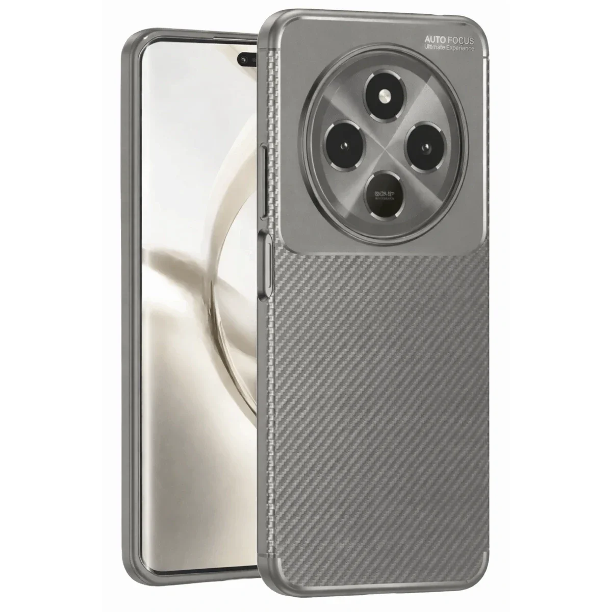 Tecno Spark 30C Kılıf Auto Focus Karbon Kapak - Gri