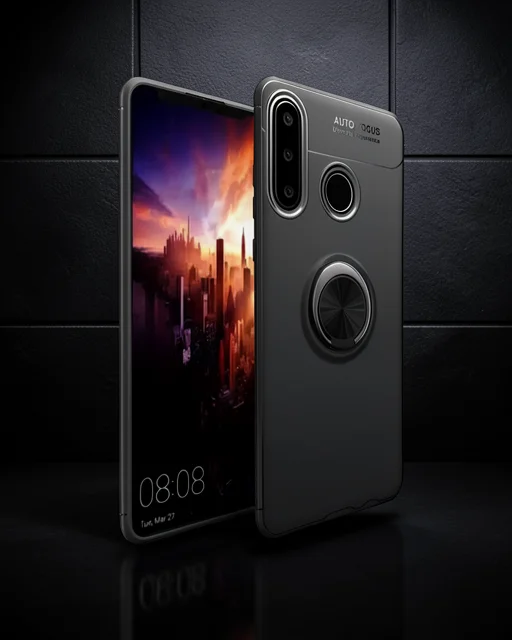 Huawei Y6p Kılıf Range Yüzüklü Silikon - Siyah