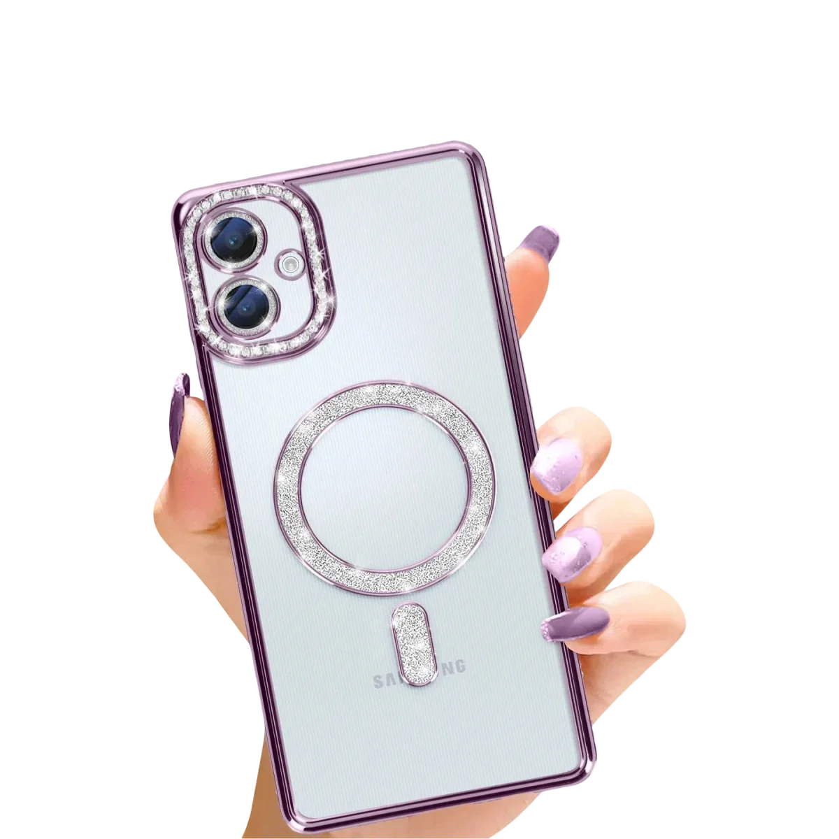 Samsung Galaxy A06 Joke Simli Magneticsafe Kılıf - Derin Mor görsel 2