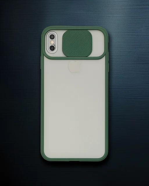 Apple İphone Xs Max Kılıf Palm Buzlu Kamera Sürgülü Silikon - Yeşil