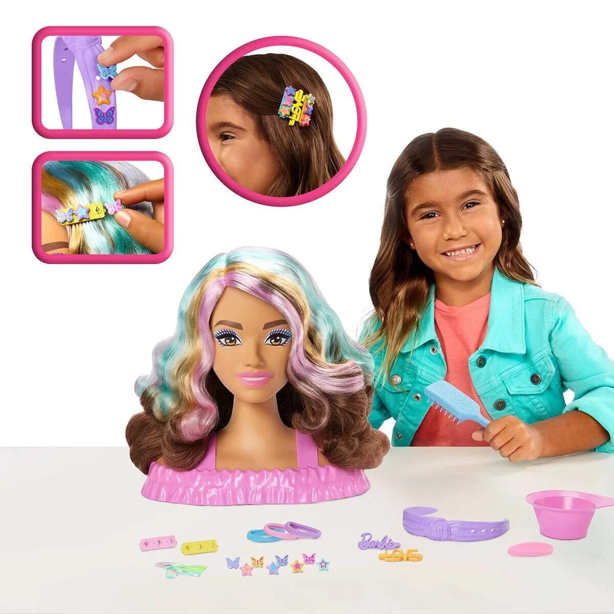 JFG82 Barbie Saç Tasarımı Büstü - Kahverengi Saçlı görsel 2