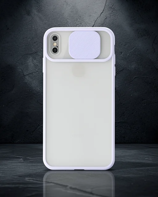 Apple İphone Xs Max Kılıf Palm Buzlu Kamera Sürgülü Silikon - Lila