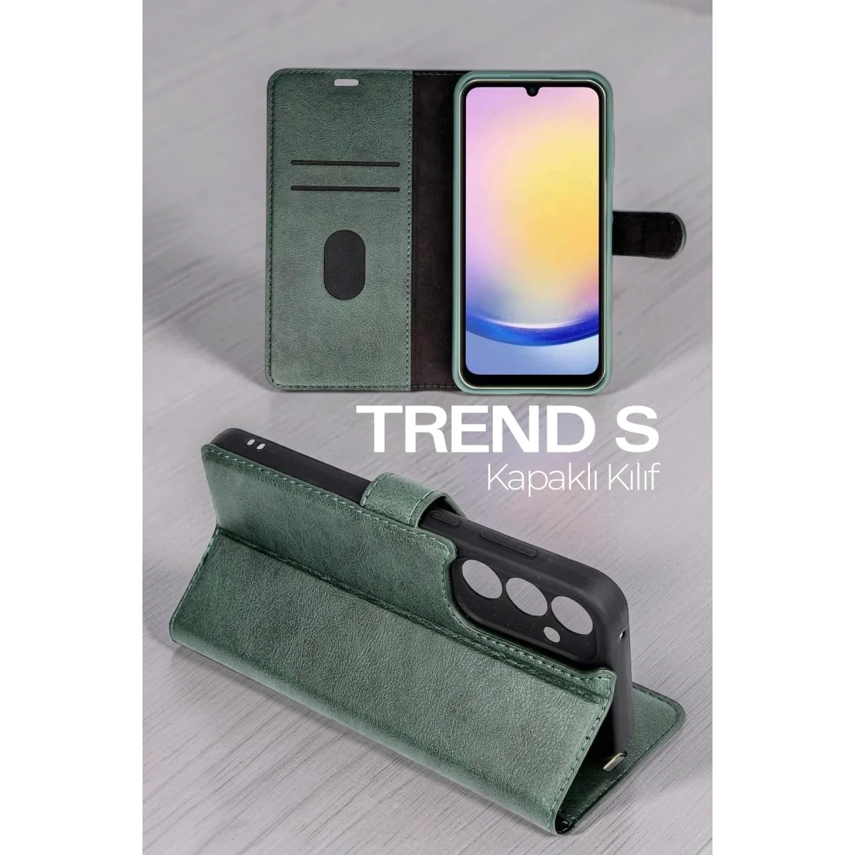 Samsung Galaxy A37 5g Trend S Plus Kapaklı Kılıf - Kırmızı görsel 3