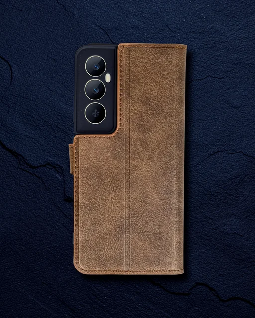 Realme C65 Kılıf Trend S Plus Kapaklı Kılıf - Taba