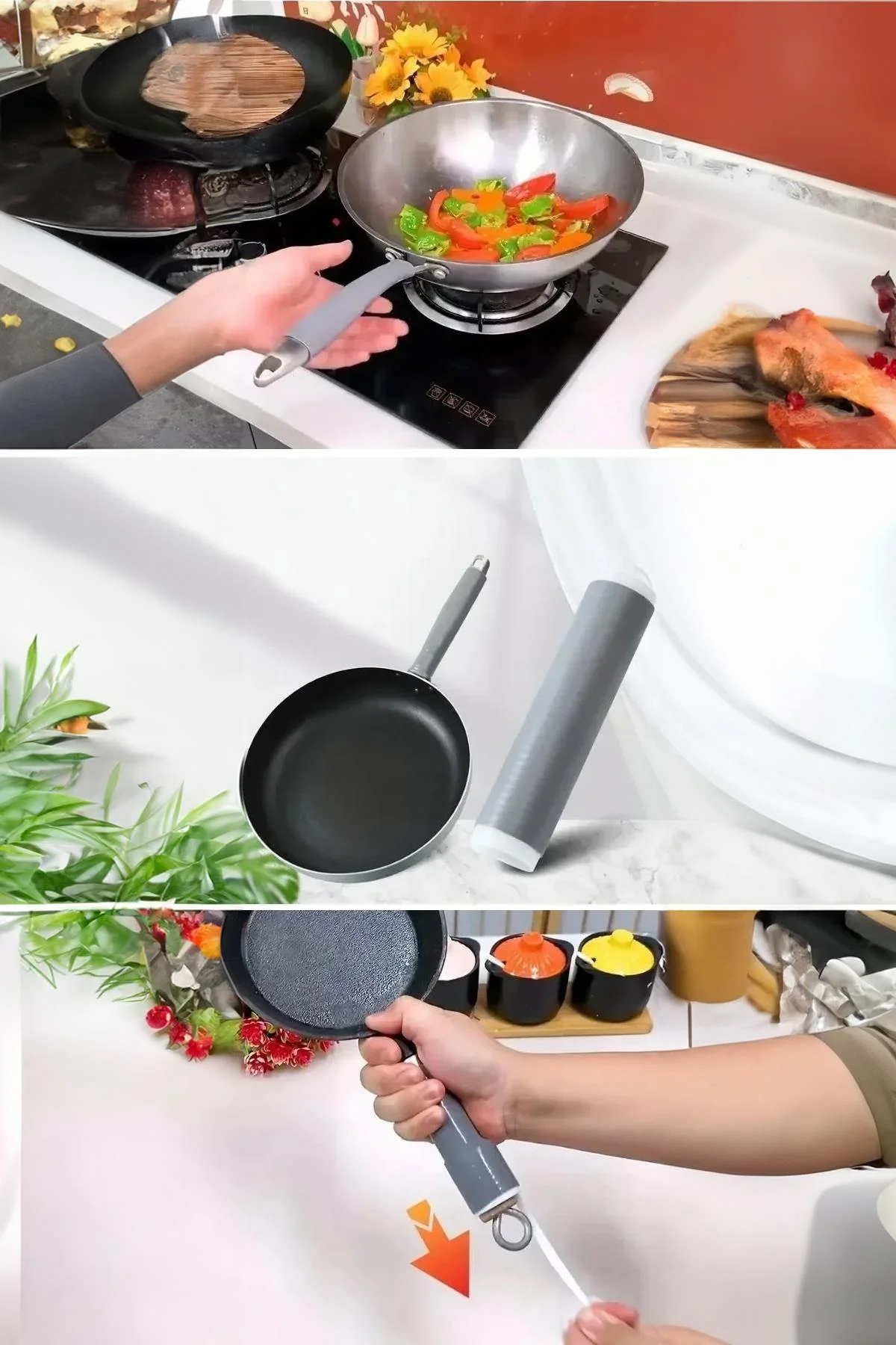 Silikon Saplı Pratik Mutfak Gereci Kaplama Uçlu Çok Amaçlı 14 cm görsel 2