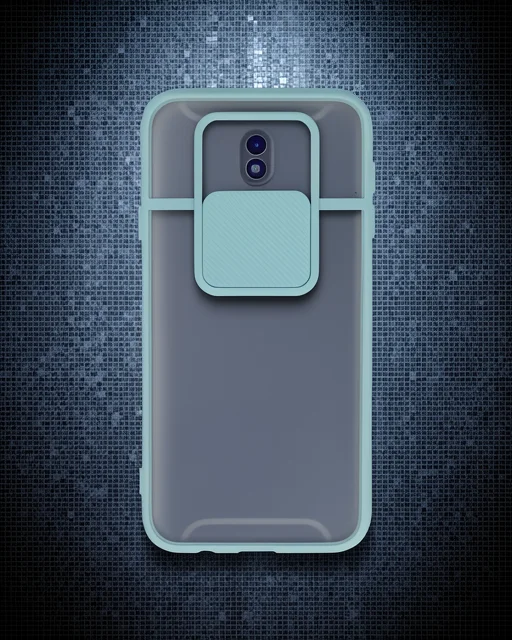 Samsung Galaxy J7 Pro / J730 Kılıf Palm Buzlu Kamera Sürgülü Silikon - Turkuaz